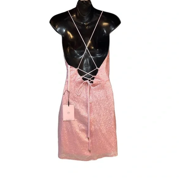 Hello Molly Pink Sequin Mini Dress – Size M (New with Tags) - Picture 4 of 6